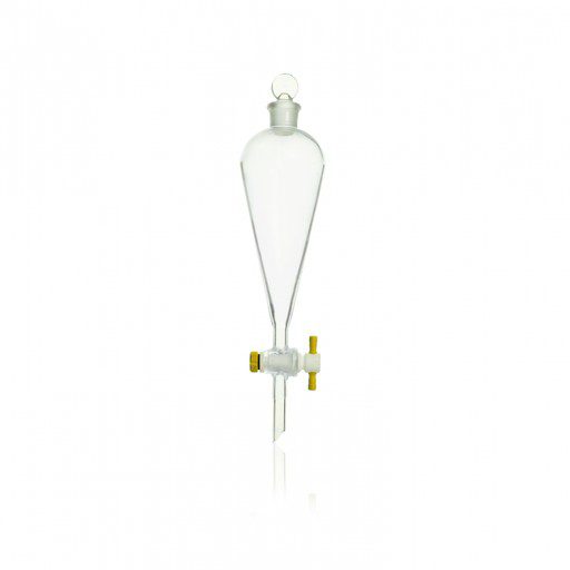 Embudo De Separación Squibb, Forma De Pera, Tapón Vidrio, Llave Ptfe 250 Ml